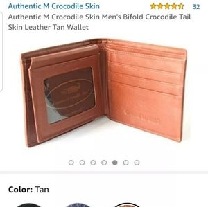 Authentic crocodile tail skin wallet